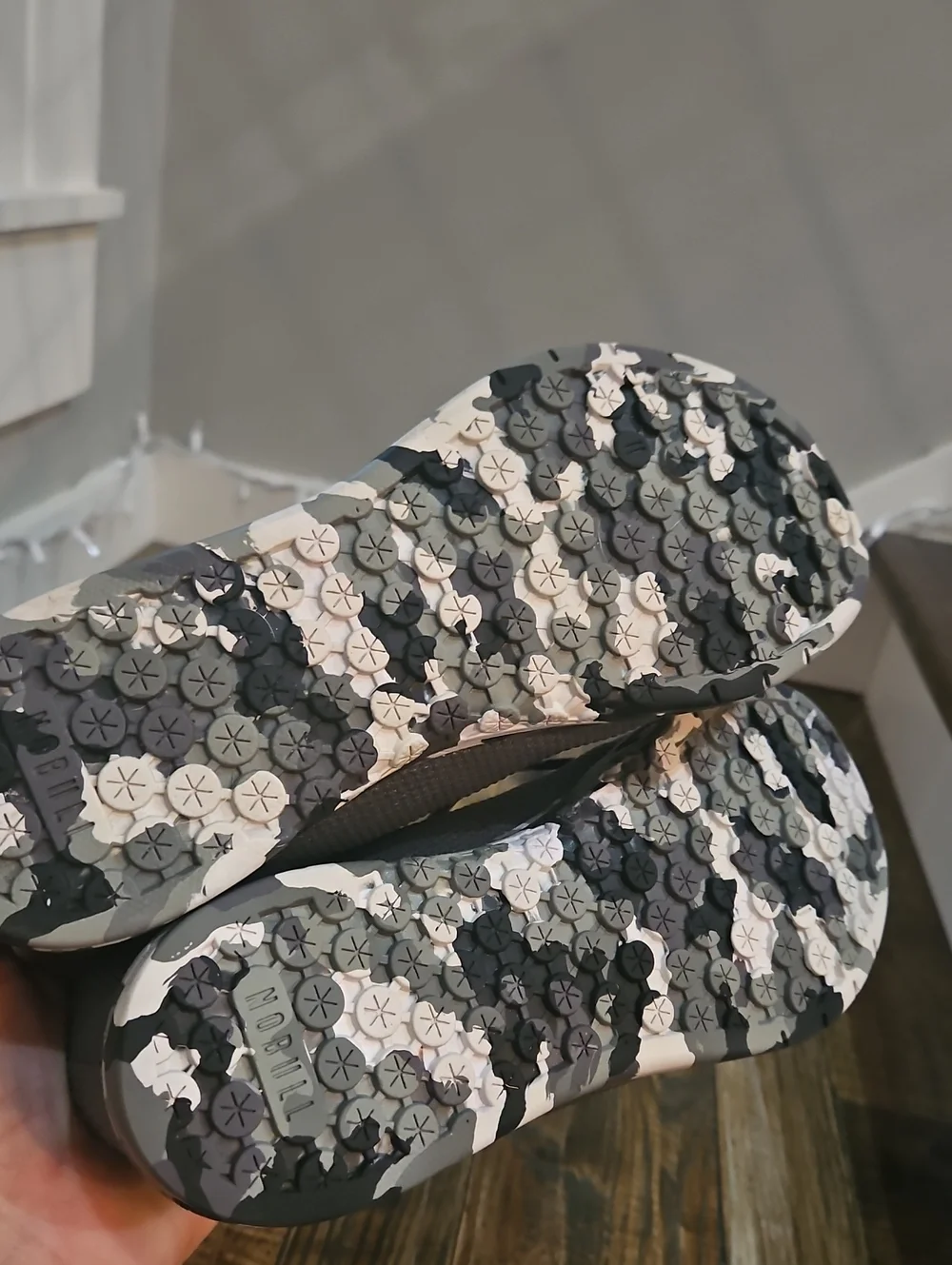 NOBULL Gray Athletic Trainer with Camo Sole (Unisex W-9 M-7.5)